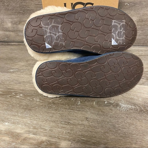 UGG | Moraene Sheepskin & Suede Slippers In Navy Size 6 NEW - Picture 5 of 7